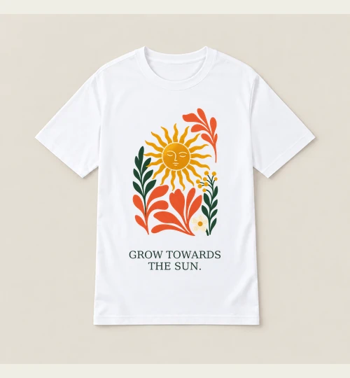 Grow Towards the Sun digital tee design preview