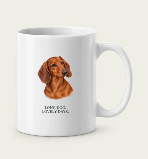 Long Dog, Lovely Days digital mug design preview