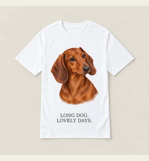 Long Dog, Lovely Days digital tee design preview
